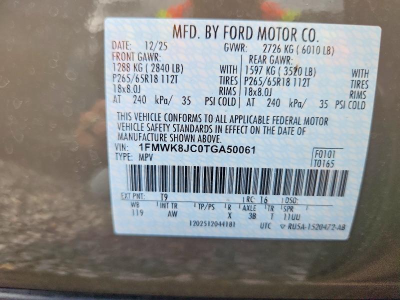Продажа на аукционе авто 2026 Ford Explorer, vin: 1FMWK8JC0TGA50061, номер лота: 67107266