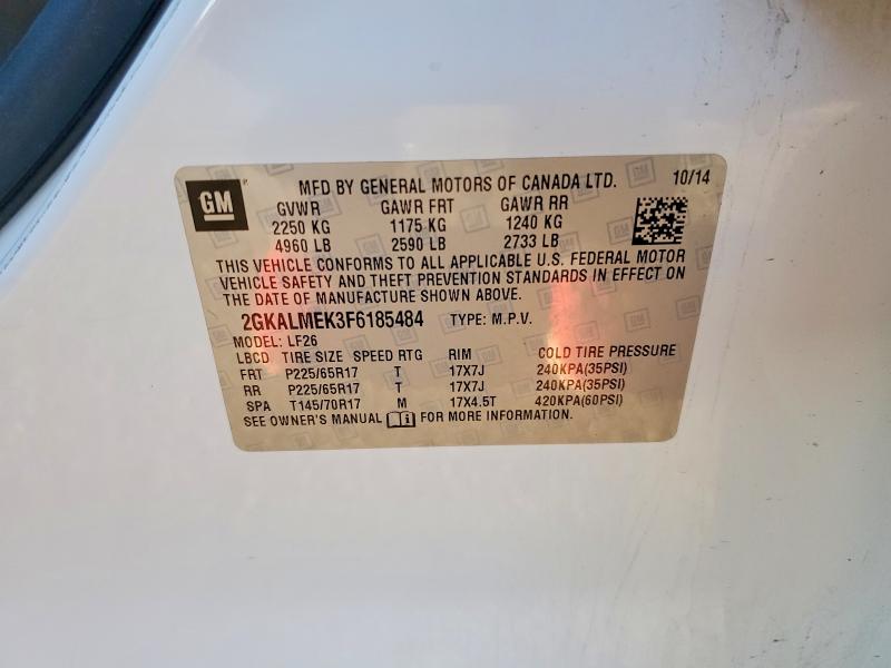 Продажа на аукционе авто 2015 Gmc Terrain, vin: 2GKALMEK3F6185484, номер лота: 67677286