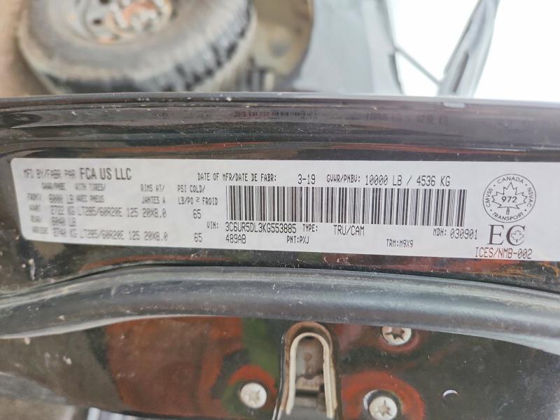 2019 Ram 2500 მანქანა იყიდება აუქციონზე, vin: 3C6UR5DL3KG553885, აუქციონის ნომერი: 69159176