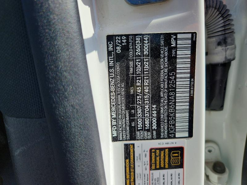 Aukcja sprzedaży 2022 Mercedes-benz Gle, vin: 4JGFB5KB6NA812545, numer aukcji: 67961186
