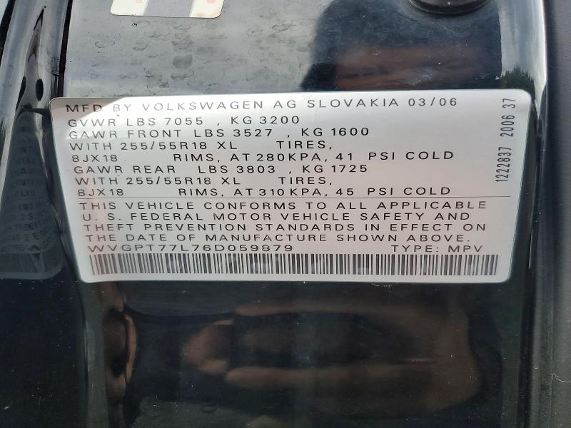 Aukcja sprzedaży 2006 Volkswagen Touareg, vin: WVGPT77L76D059879, numer aukcji: 69444586