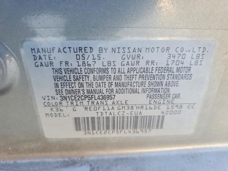 Продажа на аукционе авто 2015 Nissan Versa Note, vin: 3N1CE2CP5FL436957, номер лота: 71252136