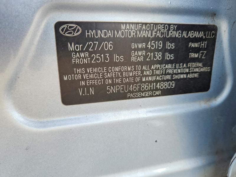 Продаж на аукціоні авто 2006 Hyundai Sonata, vin: 5NPEU46F86H148809, номер лоту: 70302906