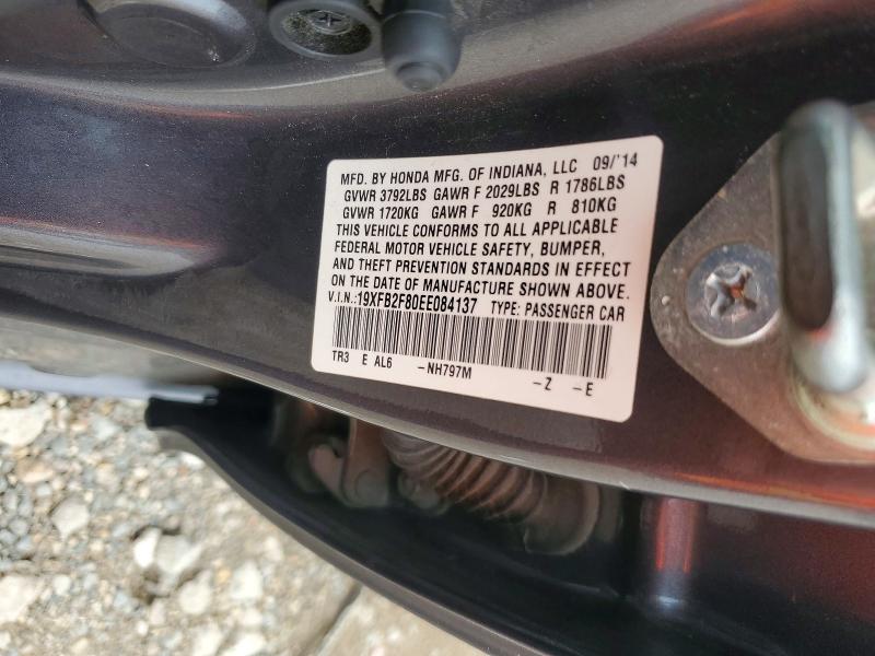 Aukcja sprzedaży 2014 Honda Civic, vin: 19XFB2F80EE084137, numer aukcji: 69054996