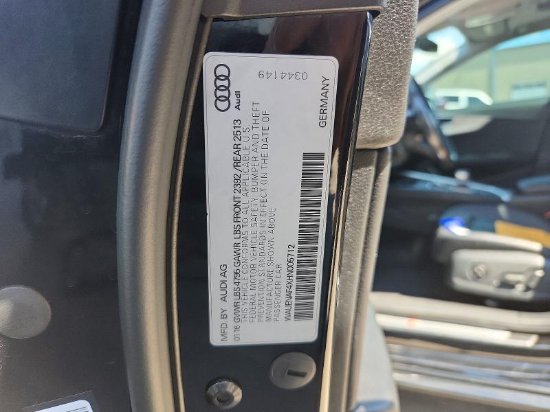 Продаж на аукціоні авто 2017 Audi A4, vin: WAUENAF4XHN005712, номер лоту: 67571606