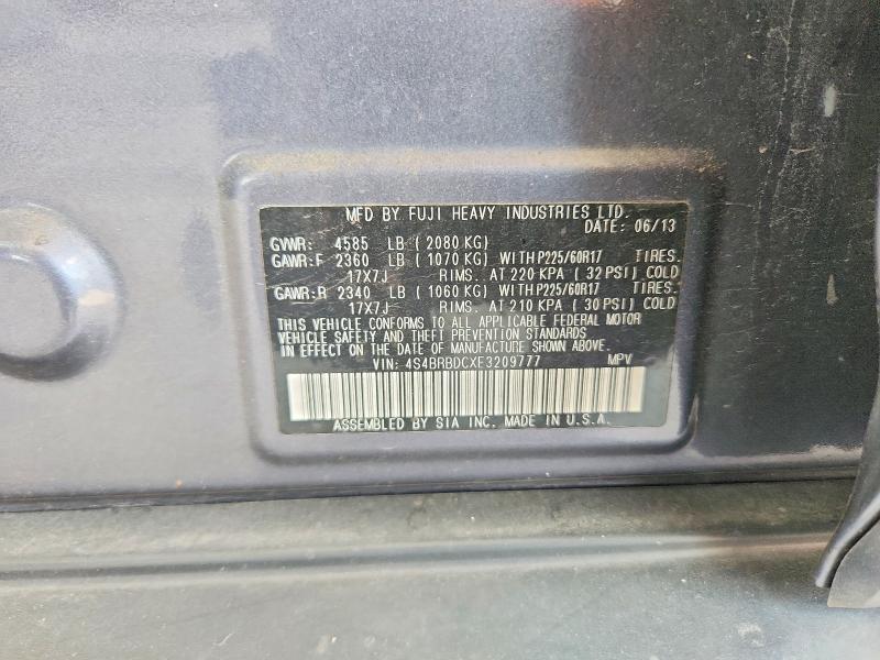2014 Subaru Outback მანქანა იყიდება აუქციონზე, vin: 4S4BRBDCXE3209777, აუქციონის ნომერი: 67845786