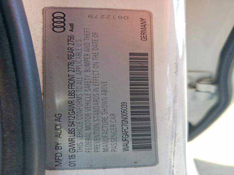Aukcja sprzedaży 2016 Audi A6, vin: WAUFGAFC7GN005039, numer aukcji: 69013946