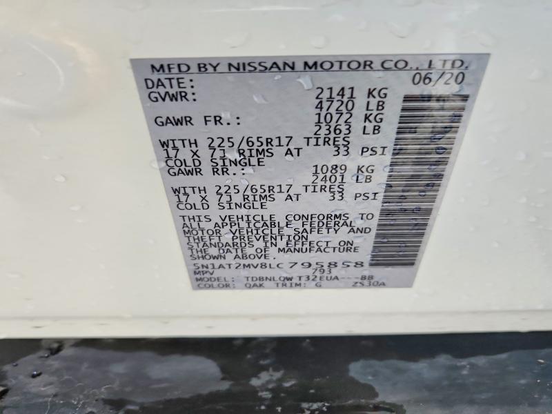 Продажа на аукционе авто 2020 Nissan Rogue, vin: 5N1AT2MV8LC795858, номер лота: 68305536