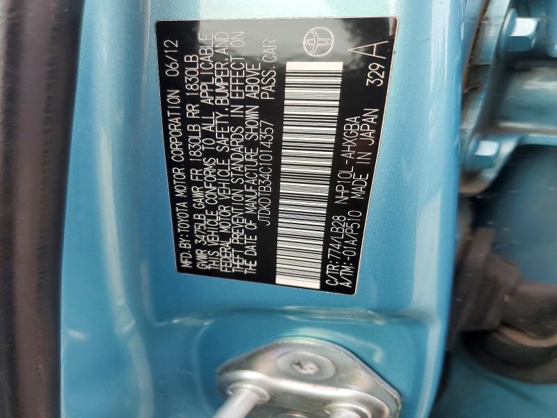 Продажа на аукционе авто 2012 Toyota Prius C, vin: JTDKDTB34C1014357, номер лота: 68695516
