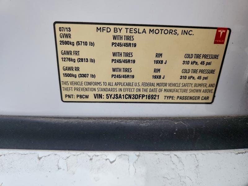 Продаж на аукціоні авто 2013 Tesla Model S, vin: 5YJSA1CN3DFP16921, номер лоту: 69101626