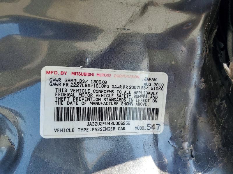 Продаж на аукціоні авто 2011 Mitsubishi Lancer, vin: JA32U2FU4BU006252, номер лоту: 69368076