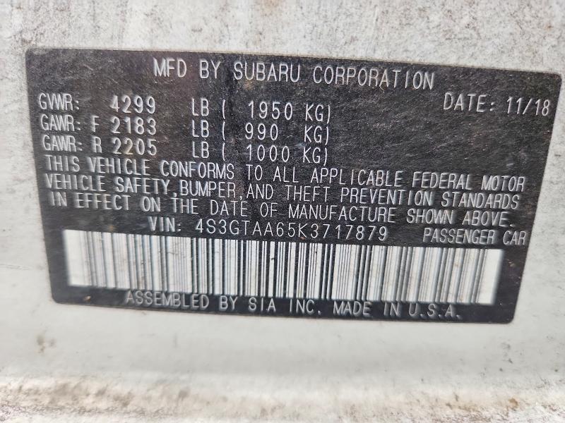 67559306 :رقم المزاد ، 4S3GTAA65K3717879 vin ، 2019 Subaru Impreza مزاد بيع