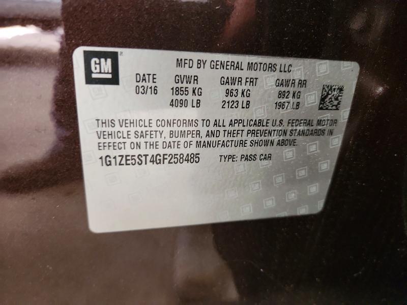 Aukcja sprzedaży 2016 Chevrolet Malibu, vin: 1G1ZE5ST4GF258485, numer aukcji: 69571106