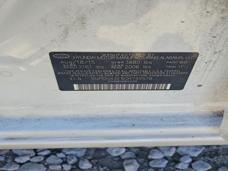 70766116 :رقم المزاد ، 5NPDH4AE9GH745578 vin ، 2016 Hyundai Elantra مزاد بيع