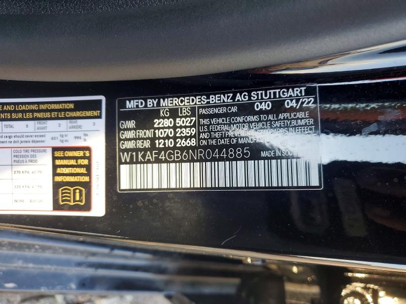 Продаж на аукціоні авто 2022 Mercedes-benz C, vin: W1KAF4GB6NR044885, номер лоту: 68001376