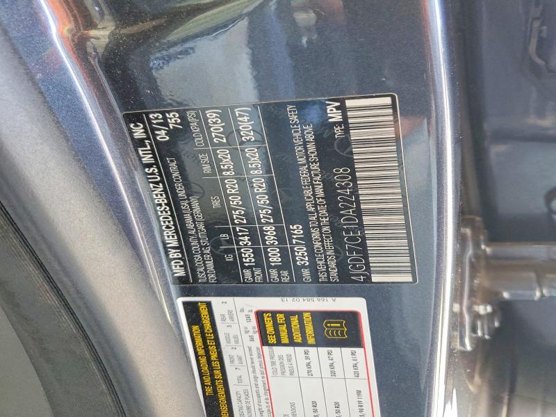 2013 Mercedes-benz Gl მანქანა იყიდება აუქციონზე, vin: 4JGDF7CE1DA224308, აუქციონის ნომერი: 70052256