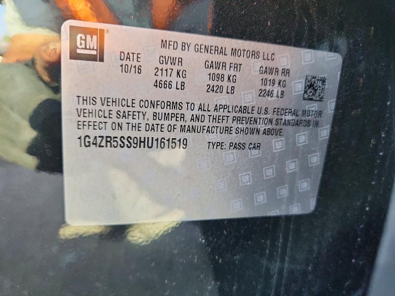 70282546 :رقم المزاد ، 1G4ZR5SS9HU161519 vin ، 2017 Buick Lacrosse مزاد بيع