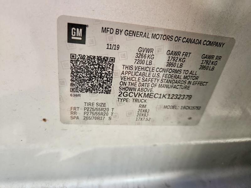 Продаж на аукціоні авто 2019 Chevrolet Silverado Ld, vin: 2GCVKMEC1K1232379, номер лоту: 68494836