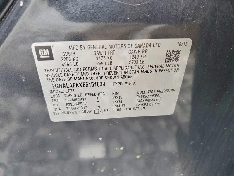 Продаж на аукціоні авто 2014 Chevrolet Equinox, vin: 2GNALAEKXE6151039, номер лоту: 68784436