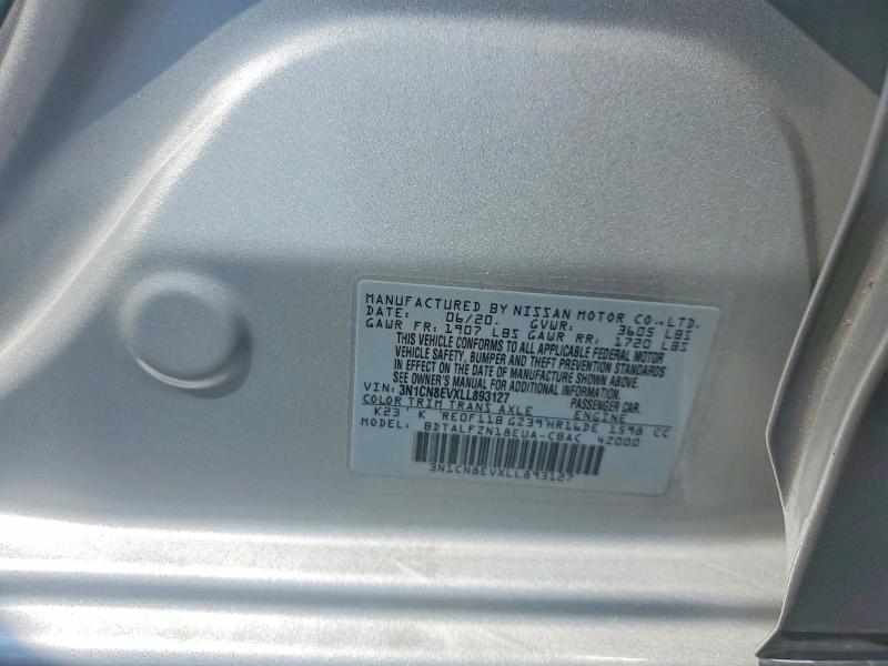 Продаж на аукціоні авто 2020 Nissan Versa, vin: 3N1CN8EVXLL893127, номер лоту: 69617856