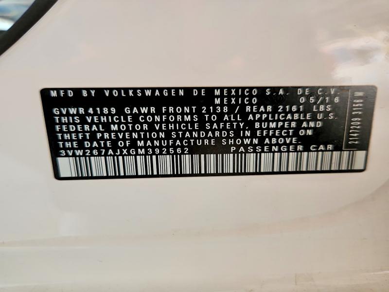 Продажа на аукционе авто 2016 Volkswagen Jetta, vin: 3VW267AJXGM392562, номер лота: 67877446