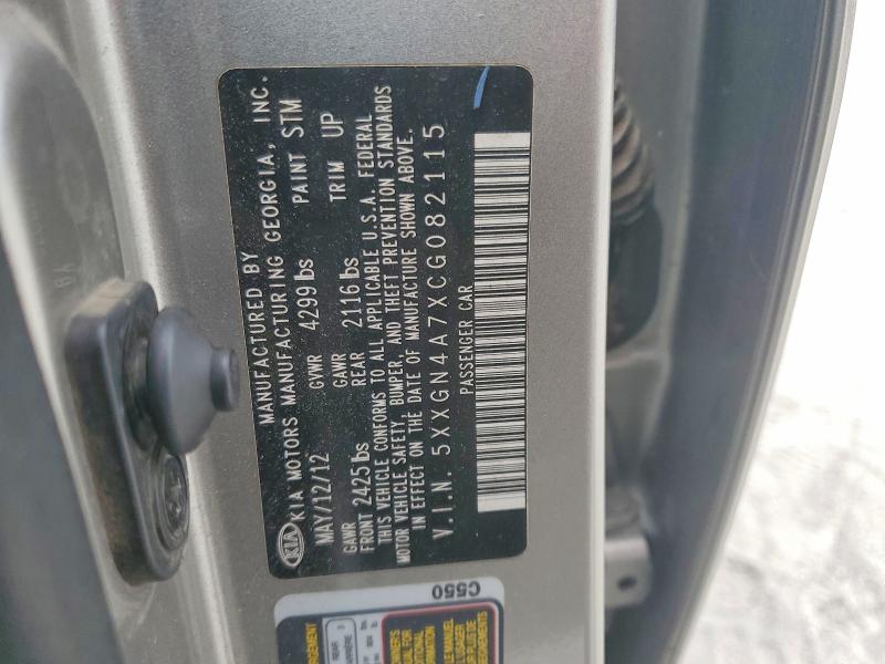 Aukcja sprzedaży 2012 Kia Optima, vin: 5XXGN4A7XCG082115, numer aukcji: 68695926
