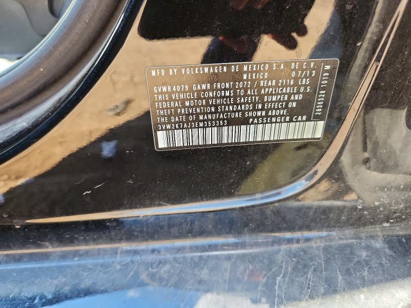 2014 Volkswagen Jetta მანქანა იყიდება აუქციონზე, vin: 3VW2K7AJ3EM353353, აუქციონის ნომერი: 69790656