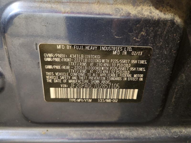 Продажа на аукционе авто 2013 Subaru Xv Crosstrek, vin: JF2GPAGC7D2857105, номер лота: 67280486