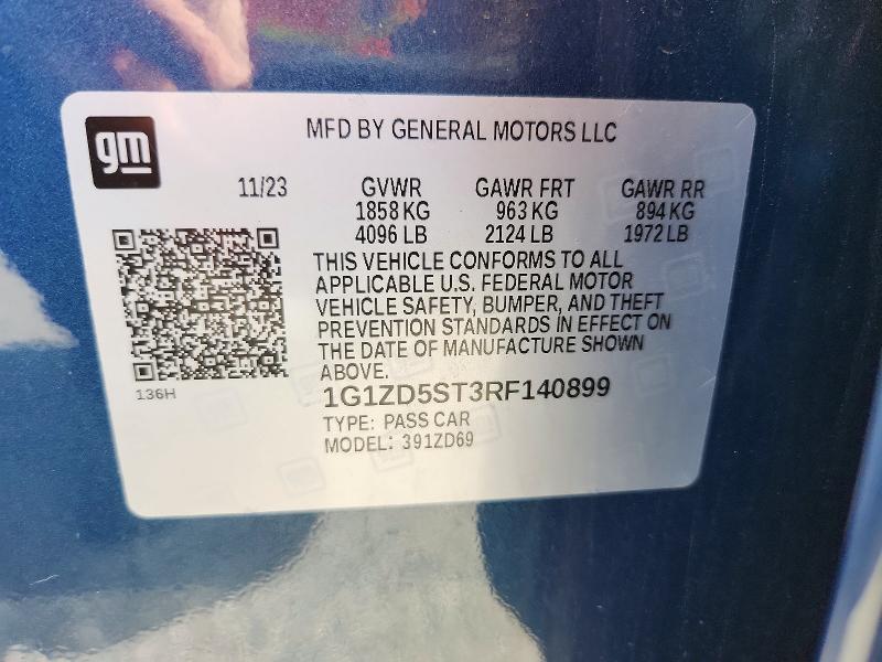 Продаж на аукціоні авто 2024 Chevrolet Malibu, vin: 1G1ZD5ST3RF140899, номер лоту: 70547406