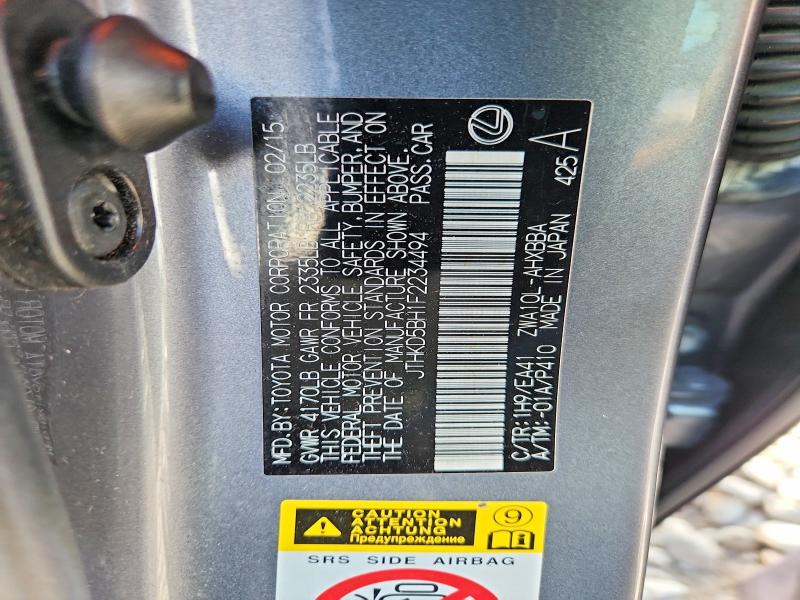 Продаж на аукціоні авто 2015 Lexus Ct, vin: JTHKD5BH1F2234494, номер лоту: 67419976