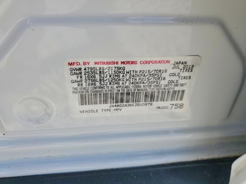 70361876 :رقم المزاد ، JA4AD2A36EZ010879 vin ، 2014 Mitsubishi Outlander مزاد بيع