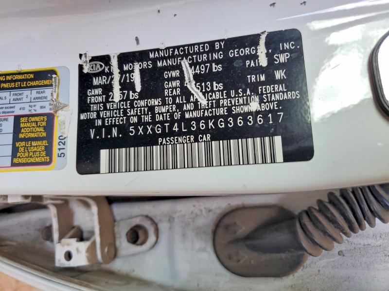 67322686 :رقم المزاد ، 5XXGT4L36KG363617 vin ، 2019 Kia Optima مزاد بيع