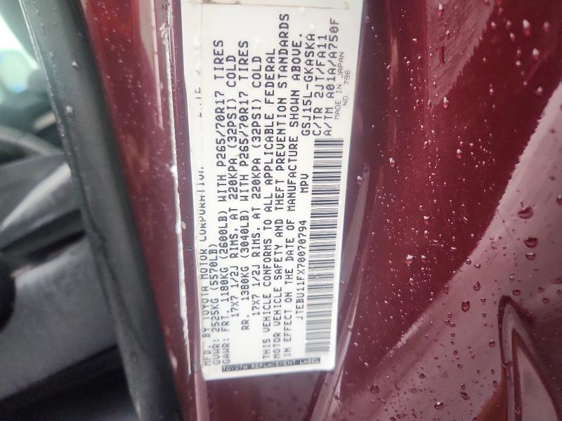 67715326 :رقم المزاد ، JTEBU11FX70070794 vin ، 2007 Toyota Fj Cruiser مزاد بيع