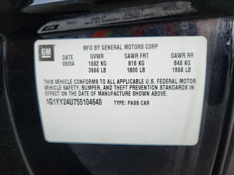 Продаж на аукціоні авто 2005 Chevrolet Corvette, vin: 1G1YY24U755104640, номер лоту: 68553806