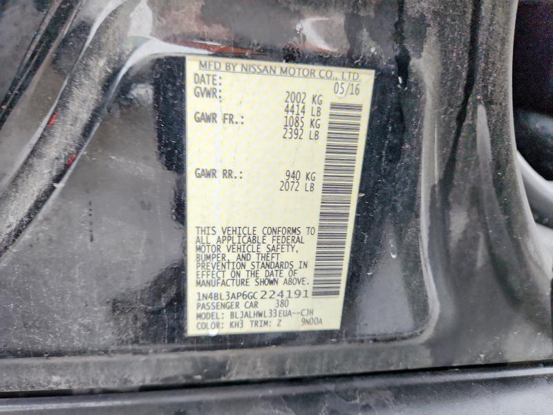 Aukcja sprzedaży 2016 Nissan Altima, vin: 1N4BL3AP6GC224191, numer aukcji: 69873236