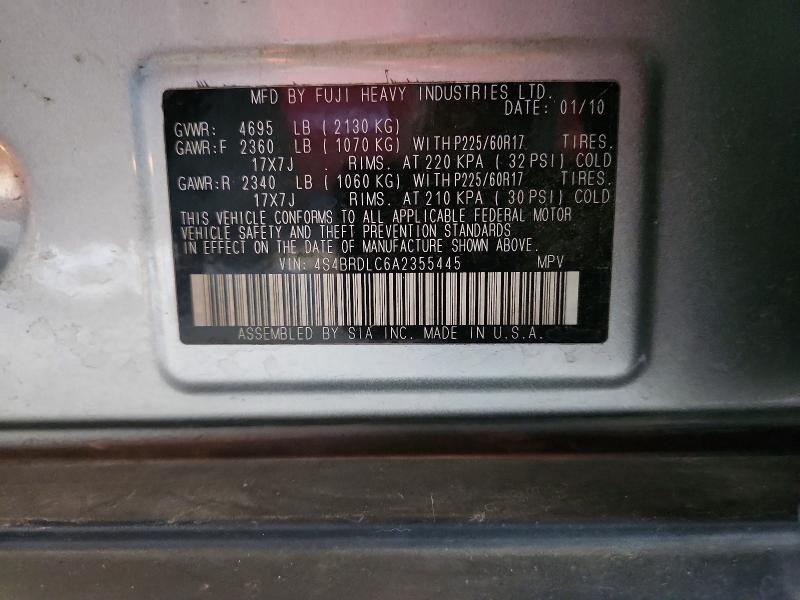 Aukcja sprzedaży 2010 Subaru Outback, vin: 4S4BRDLC6A2355445, numer aukcji: 68214656
