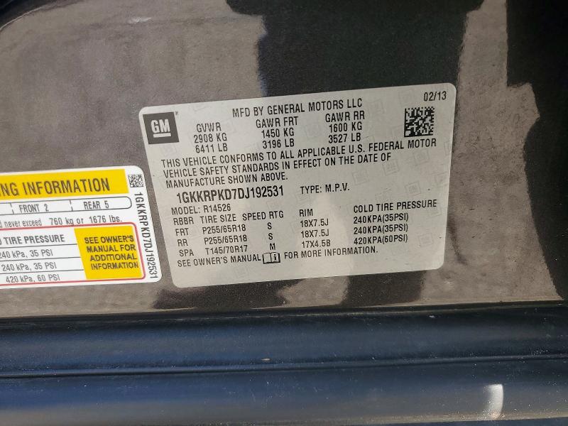2013 Gmc Acadia მანქანა იყიდება აუქციონზე, vin: 1GKKRPKD7DJ192531, აუქციონის ნომერი: 66917566