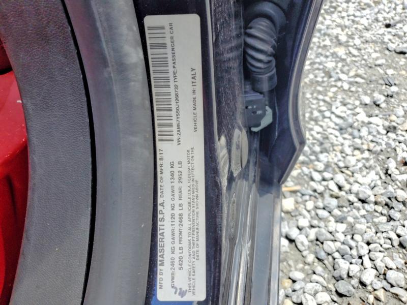 2018 Maserati Ghibli მანქანა იყიდება აუქციონზე, vin: ZAM57YSS0J1268732, აუქციონის ნომერი: 67395936