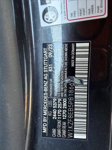 69080336 :رقم المزاد ، W1KZF8EB5PB186671 vin ، 2023 Mercedes-benz E مزاد بيع