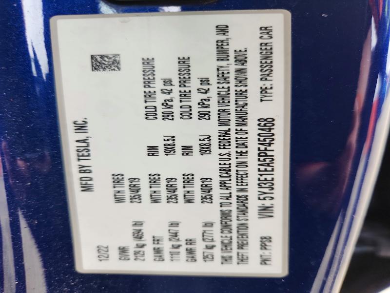 Продаж на аукціоні авто 2023 Tesla Model 3, vin: 5YJ3E1EA5PF450468, номер лоту: 67176166