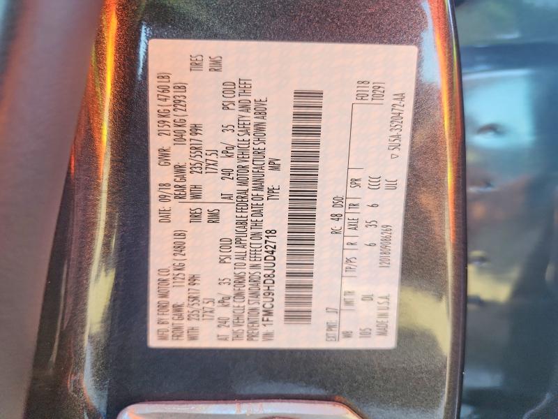 Aukcja sprzedaży 2018 Ford Escape, vin: 1FMCU9HD8JUD42718, numer aukcji: 67514686