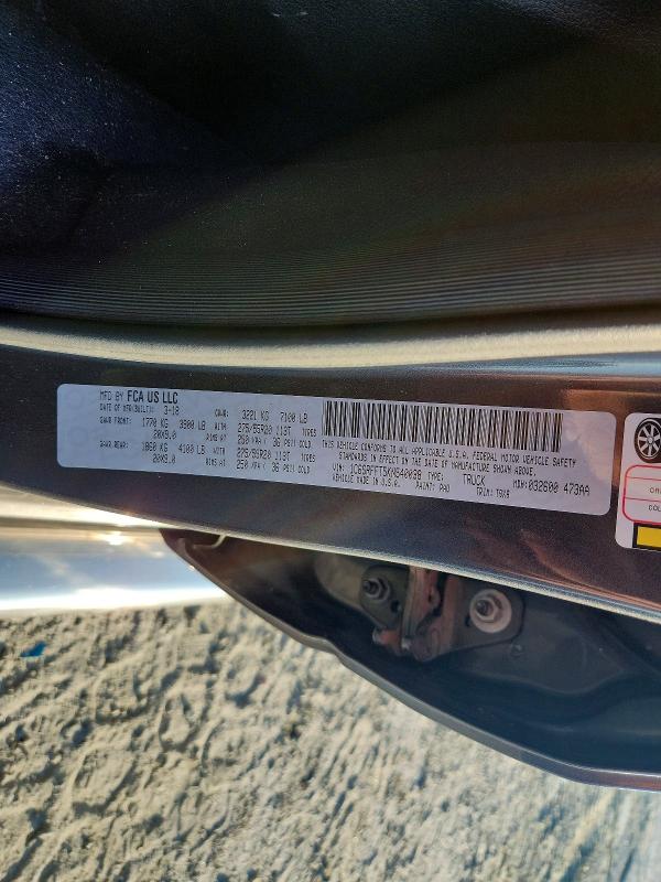 67336826 :رقم المزاد ، 1C6SRFFT5KN540038 vin ، 2019 Ram 1500 مزاد بيع
