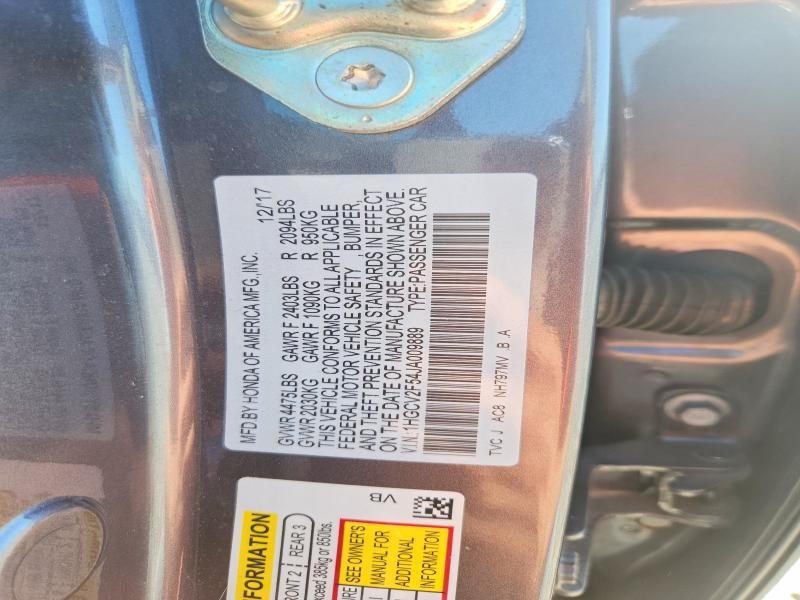 2018 Honda Accord მანქანა იყიდება აუქციონზე, vin: 1HGCV2F54JA009889, აუქციონის ნომერი: 67471466