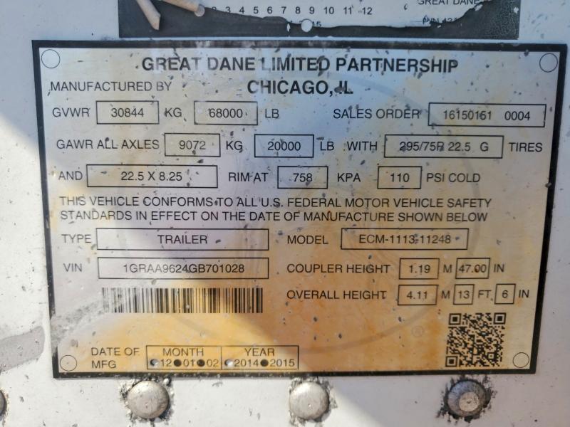 2016 Gdan Reefer მანქანა იყიდება აუქციონზე, vin: 1GRAA9624GB701028, აუქციონის ნომერი: 67180956