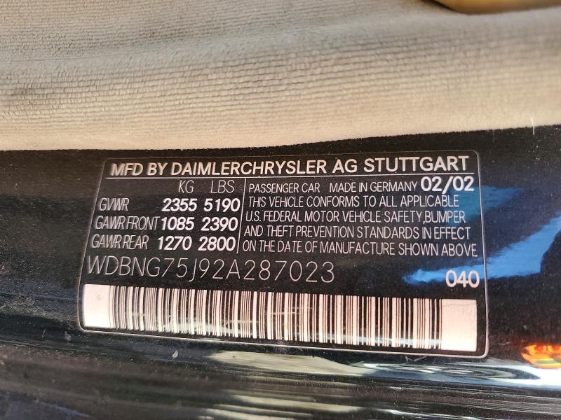 Продажа на аукционе авто 2002 Mercedes-benz S, vin: WDBNG75J92A287023, номер лота: 61242886