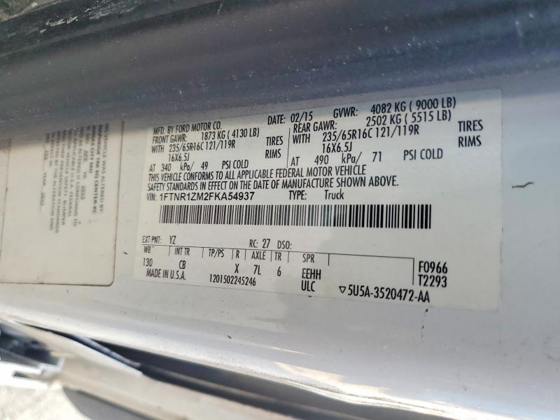 2015 Ford Transit მანქანა იყიდება აუქციონზე, vin: 1FTNR1ZM2FKA54937, აუქციონის ნომერი: 71302496