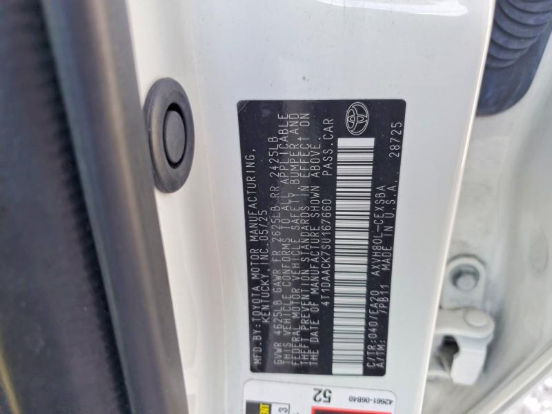 Aukcja sprzedaży 2025 Toyota Camry, vin: 4T1DAACK7SU167660, numer aukcji: 71044056