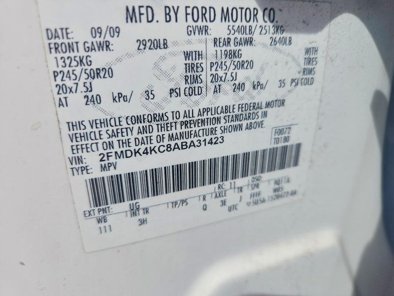Aukcja sprzedaży 2010 Ford Edge, vin: 2FMDK4KC8ABA31423, numer aukcji: 64819526