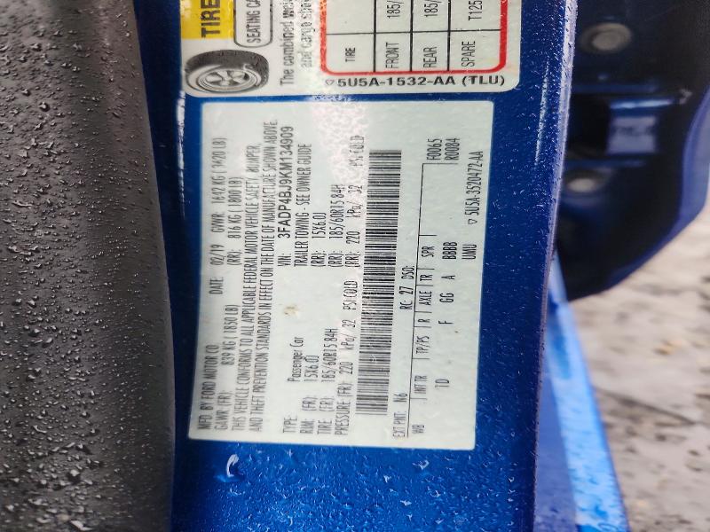 Aukcja sprzedaży 2019 Ford Fiesta, vin: 3FADP4BJ9KM134909, numer aukcji: 69935186