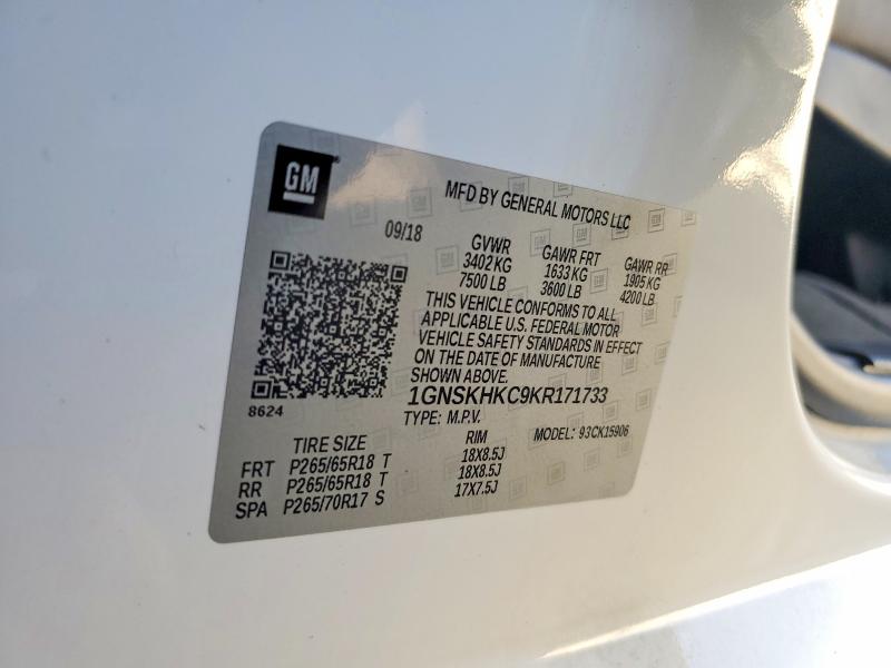 Aukcja sprzedaży 2019 Chevrolet Suburban, vin: 1GNSKHKC9KR171733, numer aukcji: 71034576